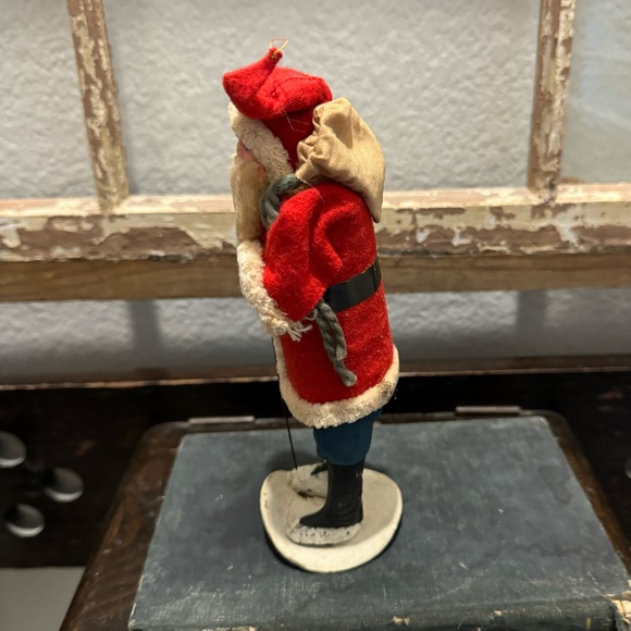 Antique father, Christmas belsnickle Putz Santa, holding pack on his pack Japan - Picture 4 of 5